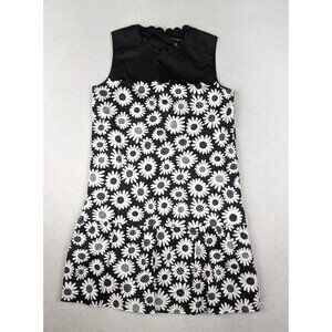VICTORIA BECKHAM FOR TARGET - GIRL'S BLACK FLORAL PRINT SCALLOP EDGE DRESS - XL